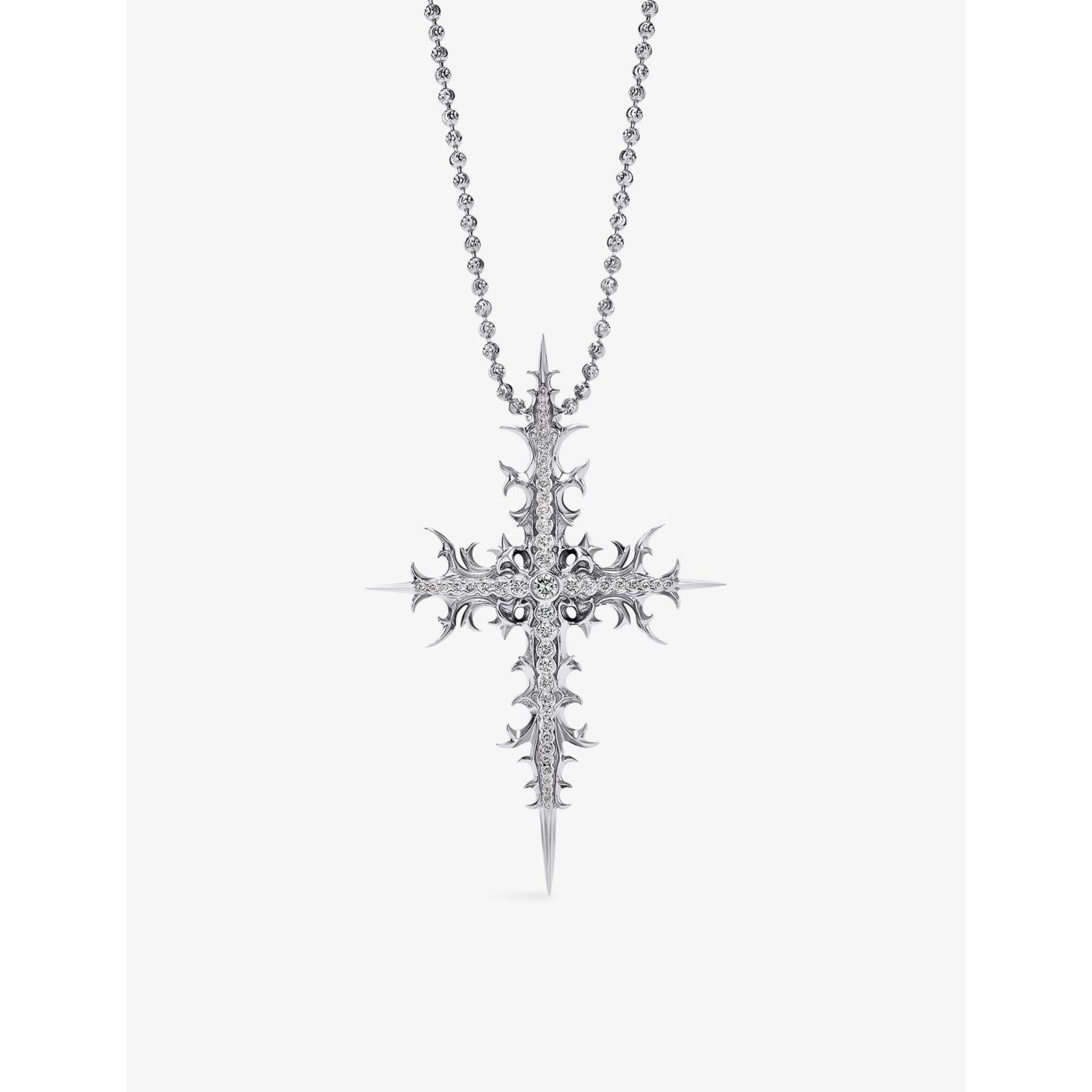 Alex Moss Nirvana Cross diamond pendant 14ct white gold, UK version