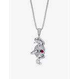 Alex Moss 14ct white gold Burmese red ruby diamond pendant, UK version