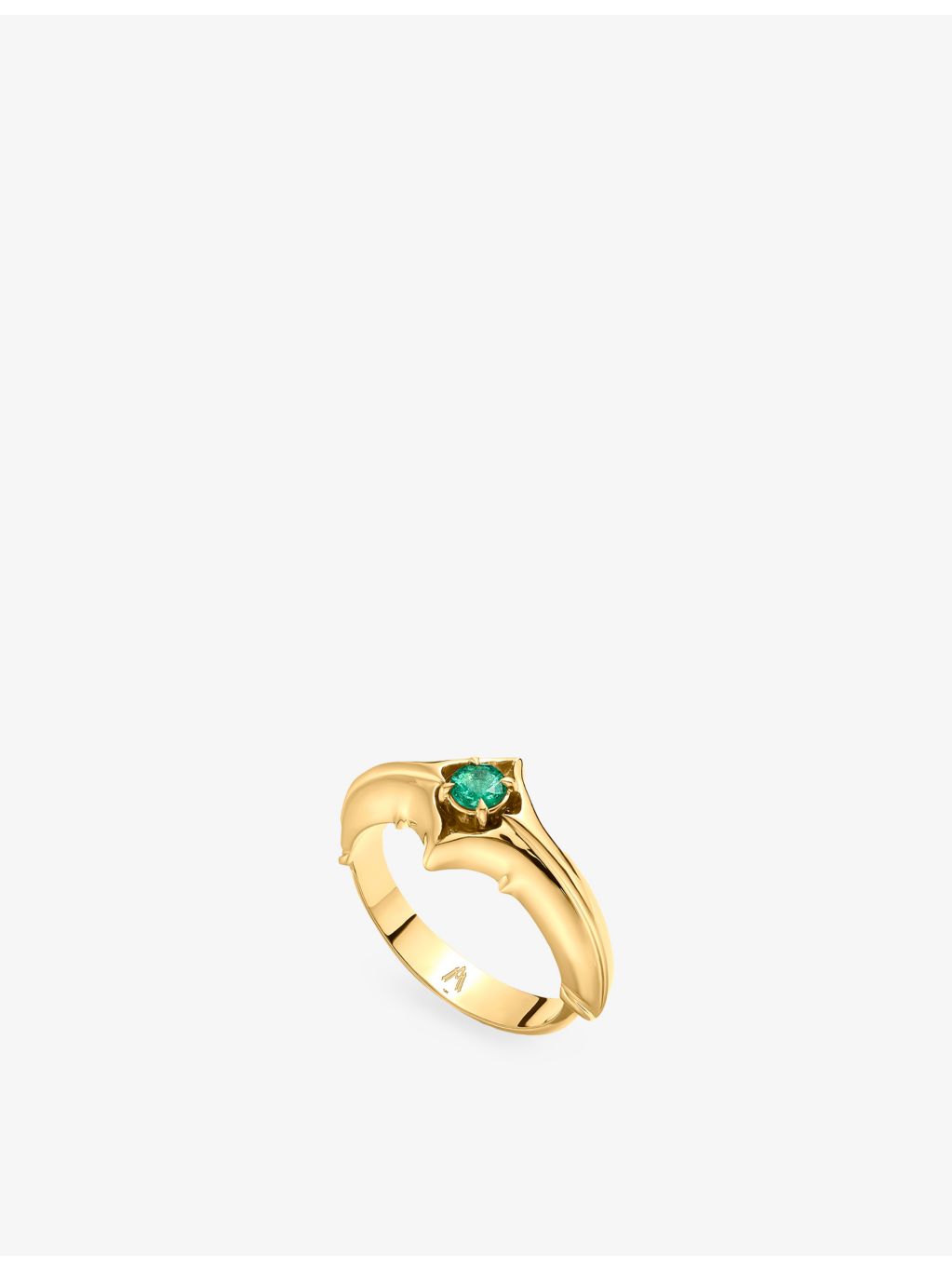 Alex Moss Saber 14ct gold emerald ring 0.18ct, imported from the UK