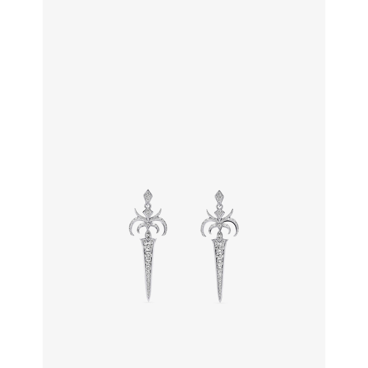 Blade 14ct Gold And 0.54ct Diamond Earrings - WHITE GOLD