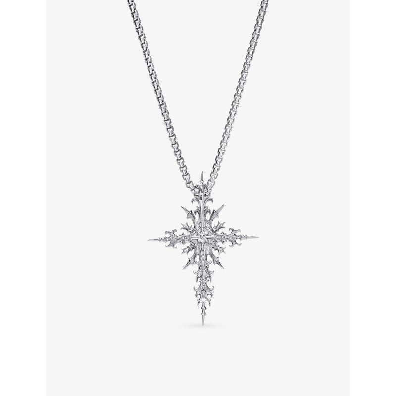 Alex Moss 14ct gold cross pendant with 0.16ct diamonds, UK version
