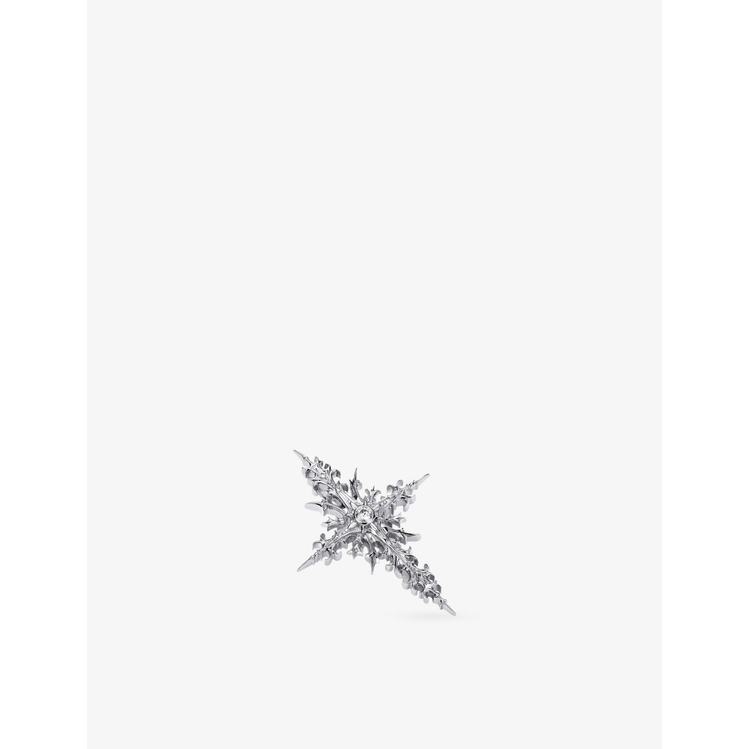 Abyss Cross 14ct Gold And 0.16ct Diamond Pendant - WHITE GOLD