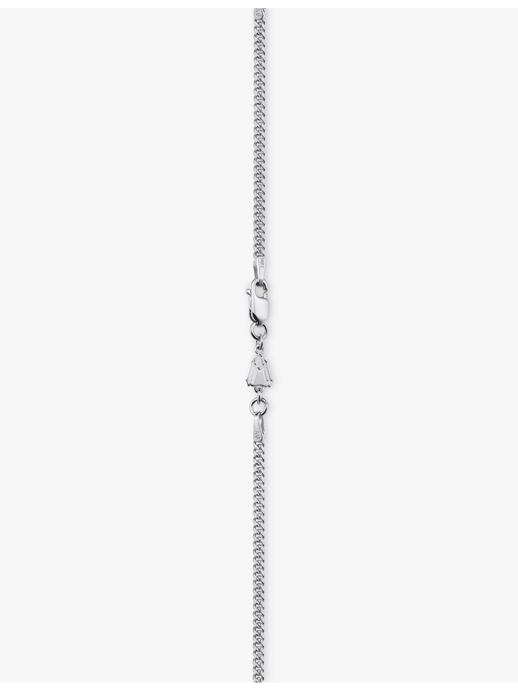 Alex Moss 14ct white gold Cuban chain necklace 45.7cm, imported from the UK