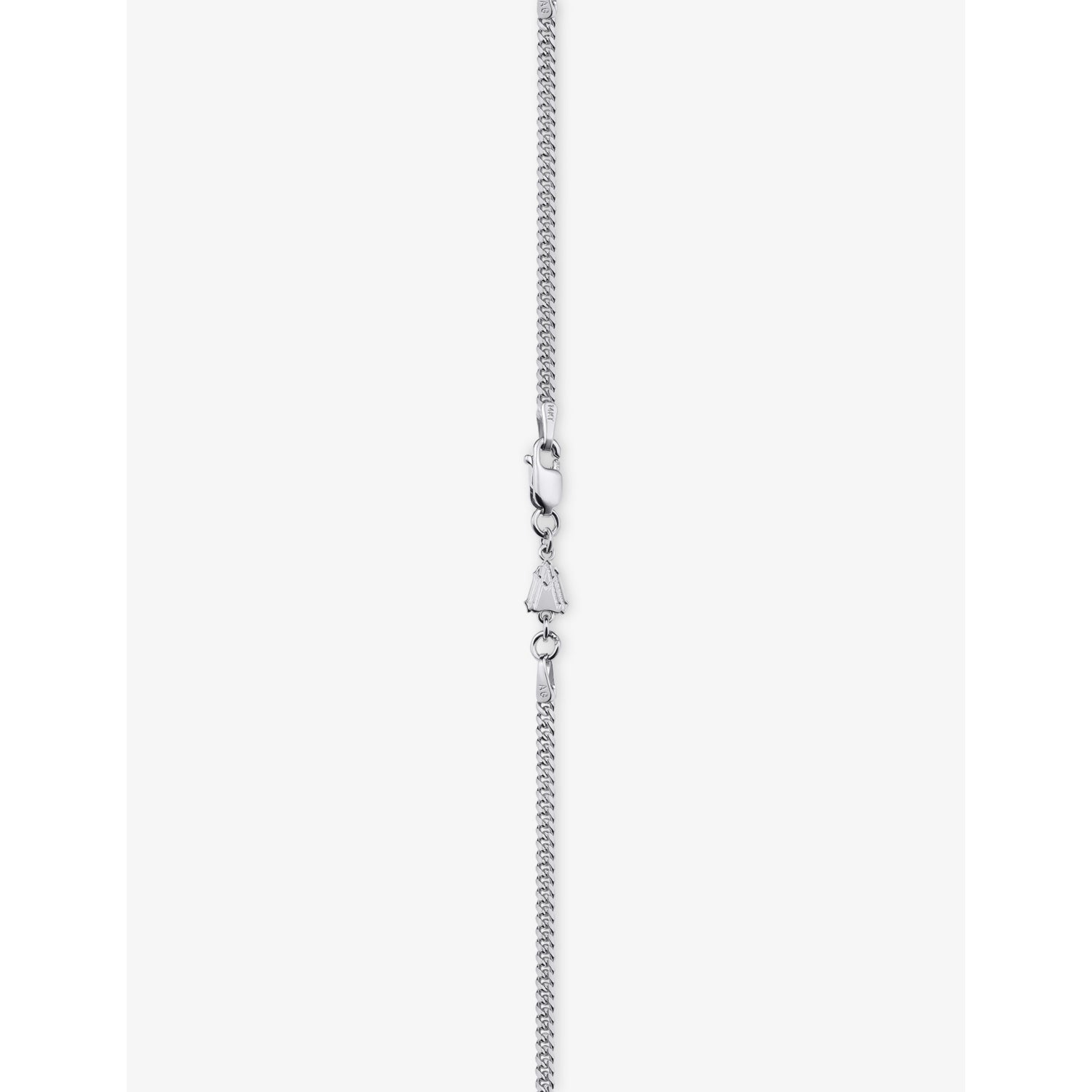 Alex Moss 14ct white gold Cuban chain necklace 45.7cm, imported from the UK