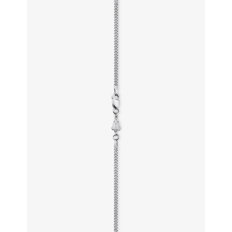Alex Moss 14ct white gold Cuban chain necklace 45.7cm, imported from the UK