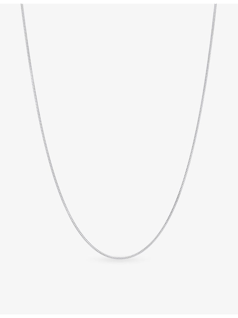 Alex Moss 14ct white gold Cuban chain necklace 45.7cm, imported from the UK