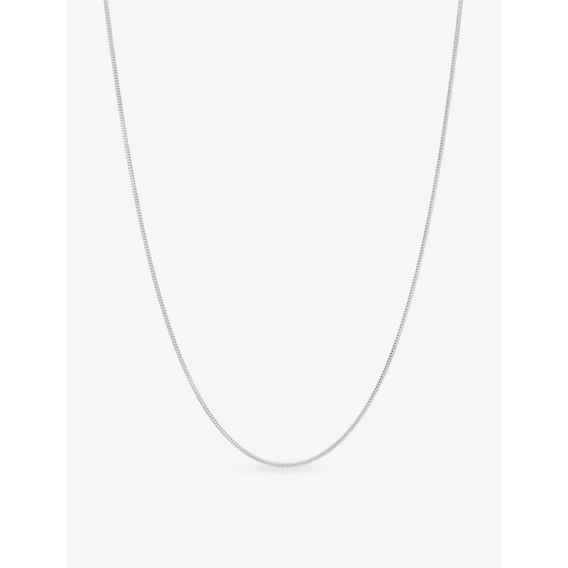 Alex Moss 14ct white gold Cuban chain necklace 45.7cm, imported from the UK