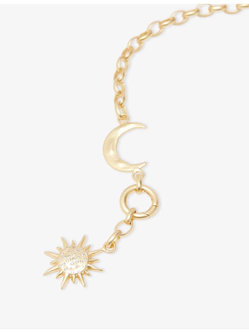 Soluma cosmic metal necklace with cubic zirconia and 50cm chain, UK version