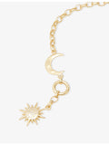 Soluma cosmic metal necklace with cubic zirconia and 50cm chain, UK version