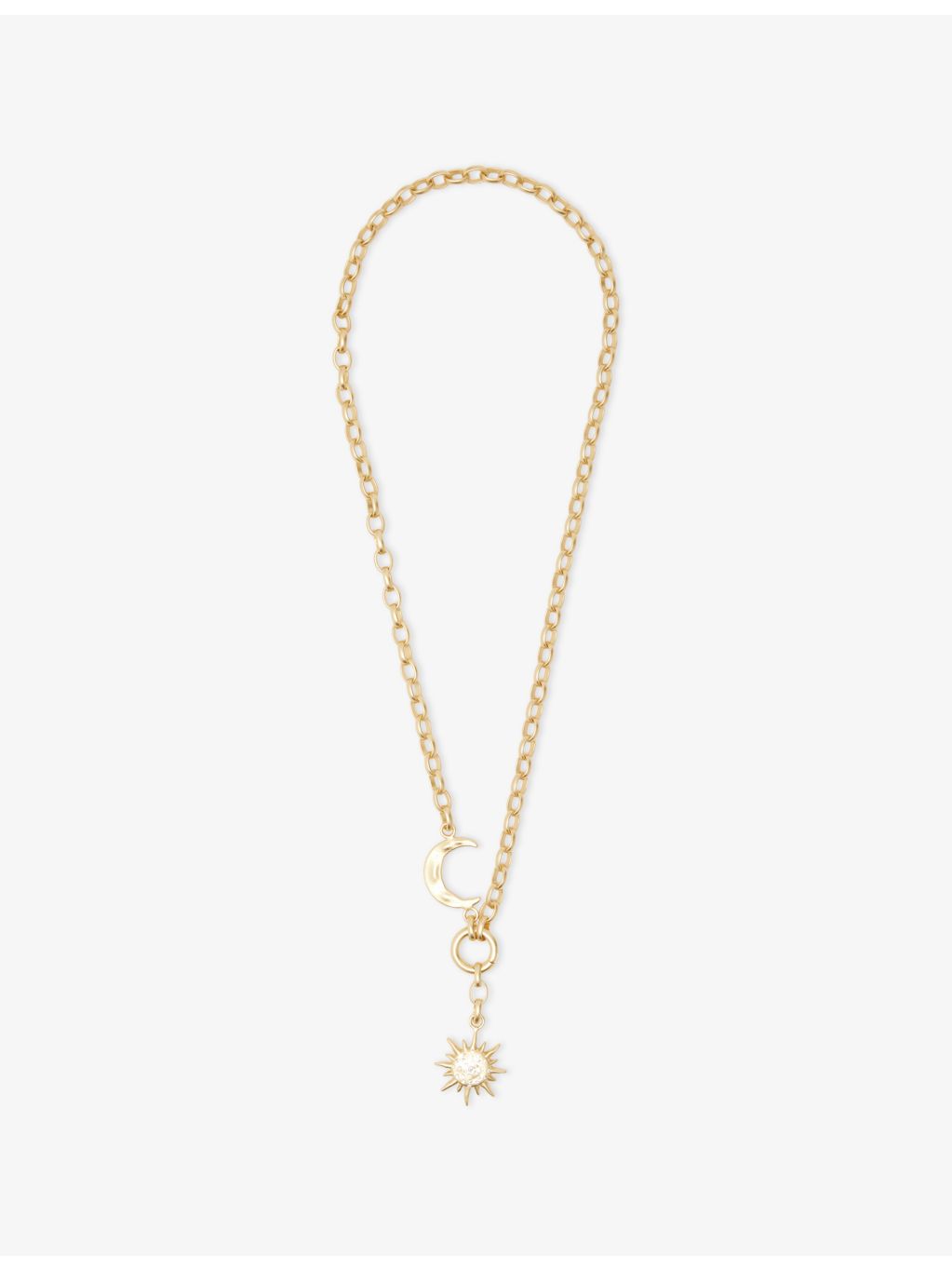 Soluma cosmic metal necklace with cubic zirconia and 50cm chain, UK version