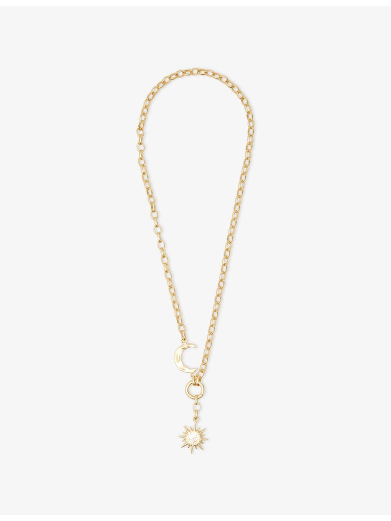 Soluma cosmic metal necklace with cubic zirconia and 50cm chain, UK version