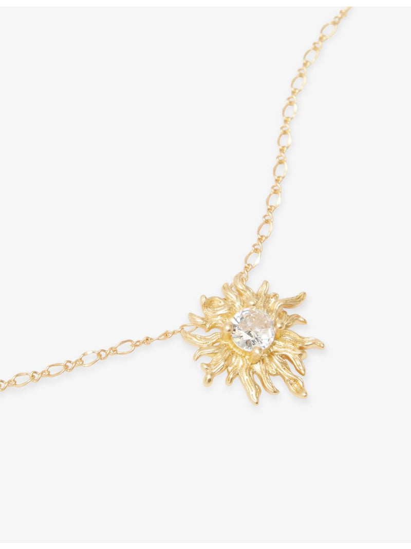 Oceanus sunburst charm metal necklace with adjustable chain (British brand)