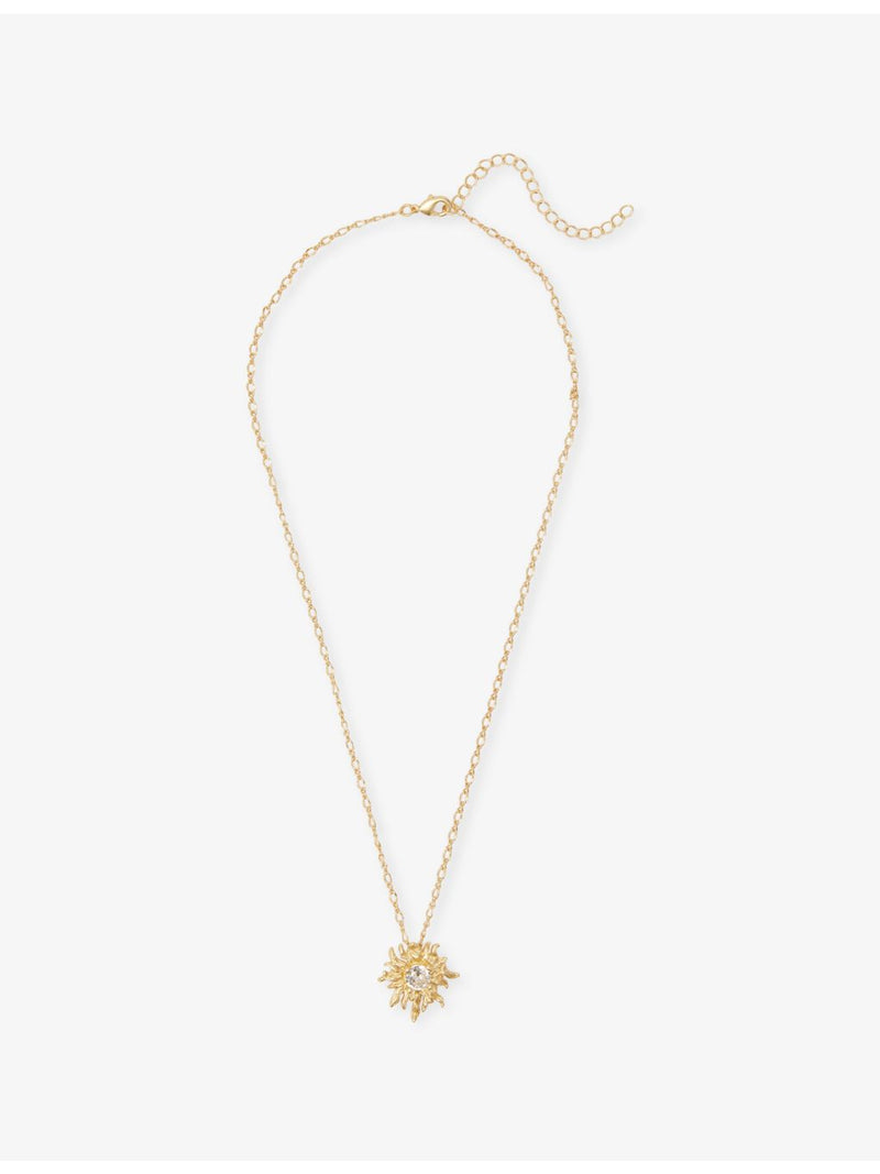 Oceanus sunburst charm metal necklace with adjustable chain (British brand)