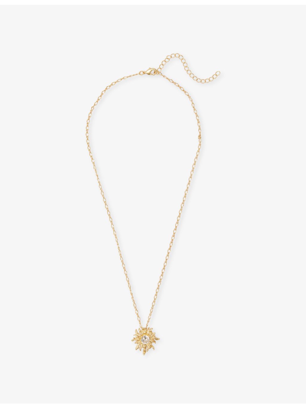 Oceanus sunburst charm metal necklace with adjustable chain (British brand)