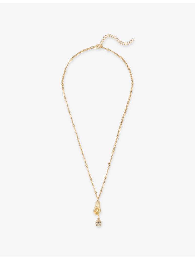 Paloma metal pendant necklace cubic zirconia (British brand)