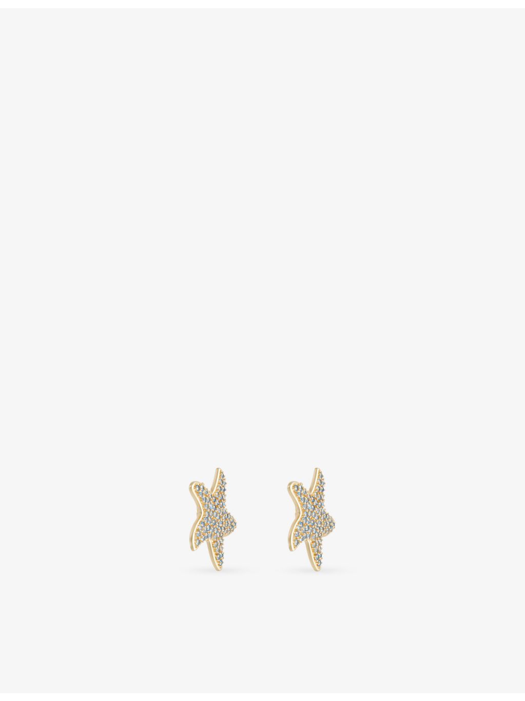 Madison clip-on earrings with star motif and cubic zirconia, 5.7cm (British brand)