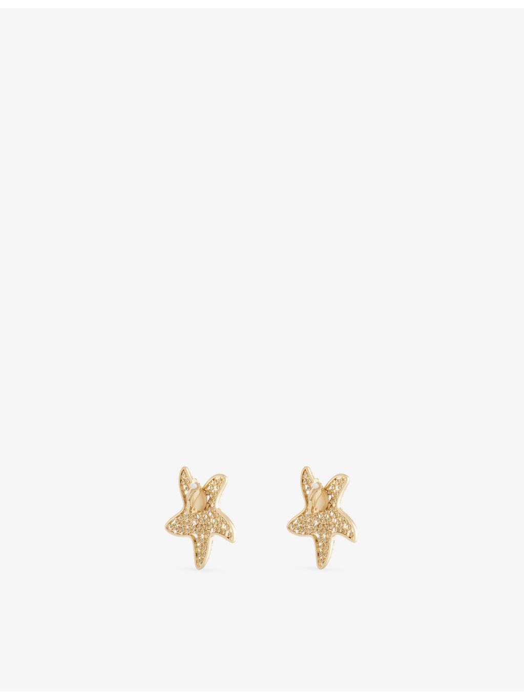 Madison clip-on earrings with star motif and cubic zirconia, 5.7cm (British brand)