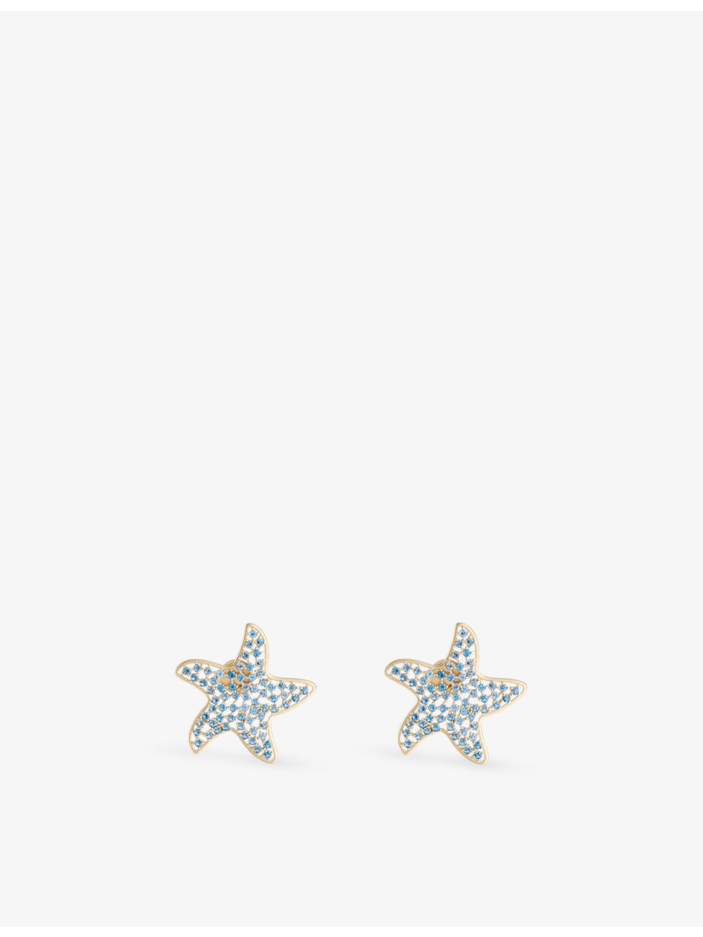 Madison clip-on earrings with star motif and cubic zirconia, 5.7cm (British brand)