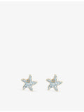 Madison clip-on earrings with star motif and cubic zirconia, 5.7cm (British brand)