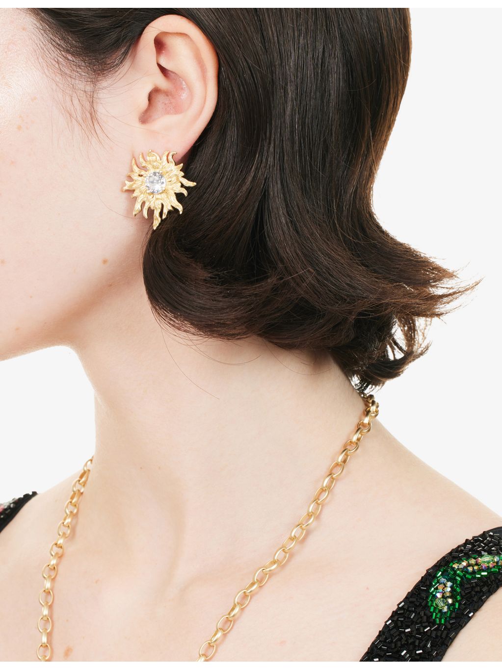 Oceanus metal earrings small sunburst design (British brand)