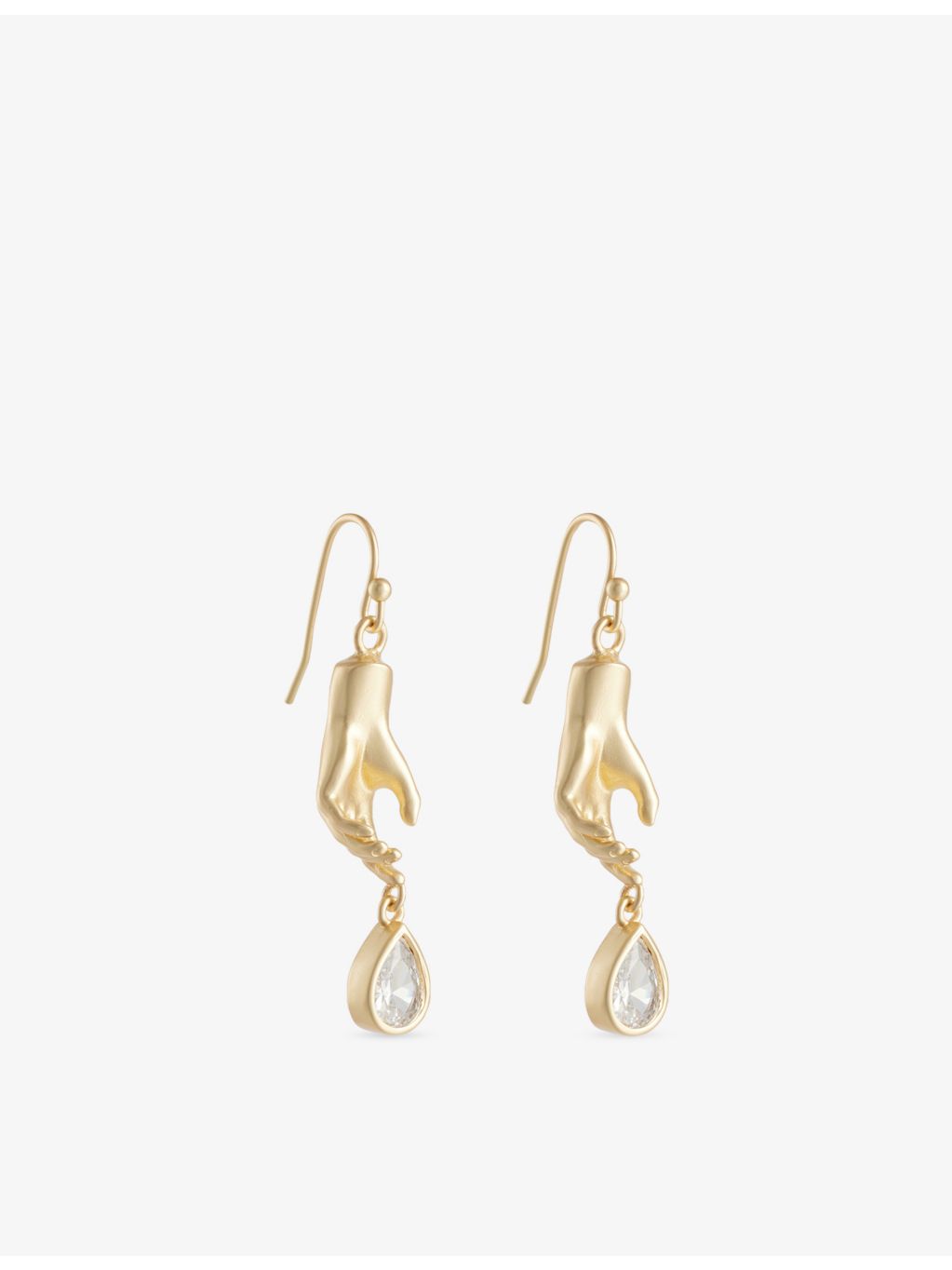 Paloma metal drop earrings with cubic zirconia - British product