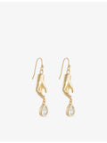 Paloma metal drop earrings with cubic zirconia - British product