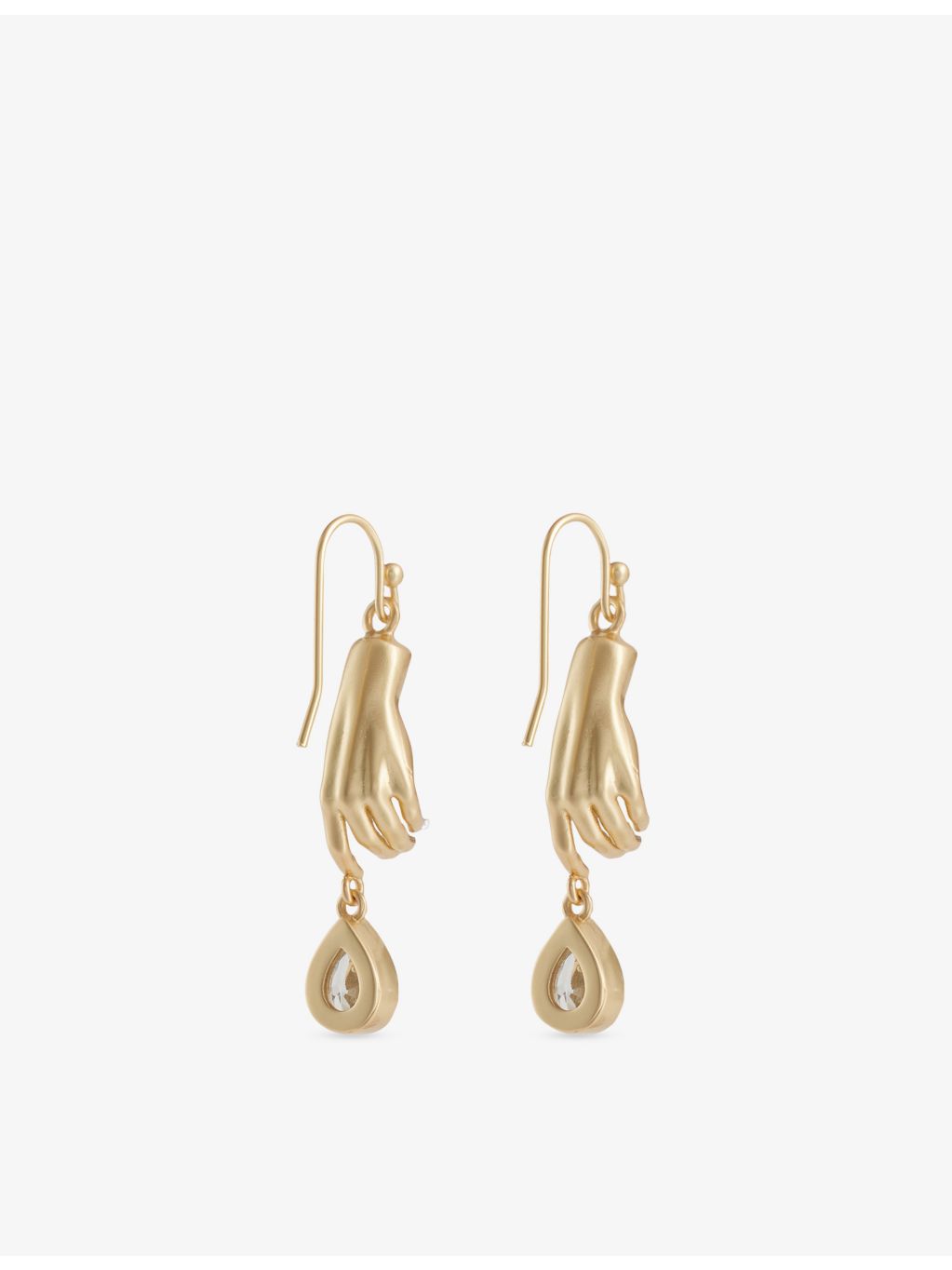 Paloma metal drop earrings with cubic zirconia - British product