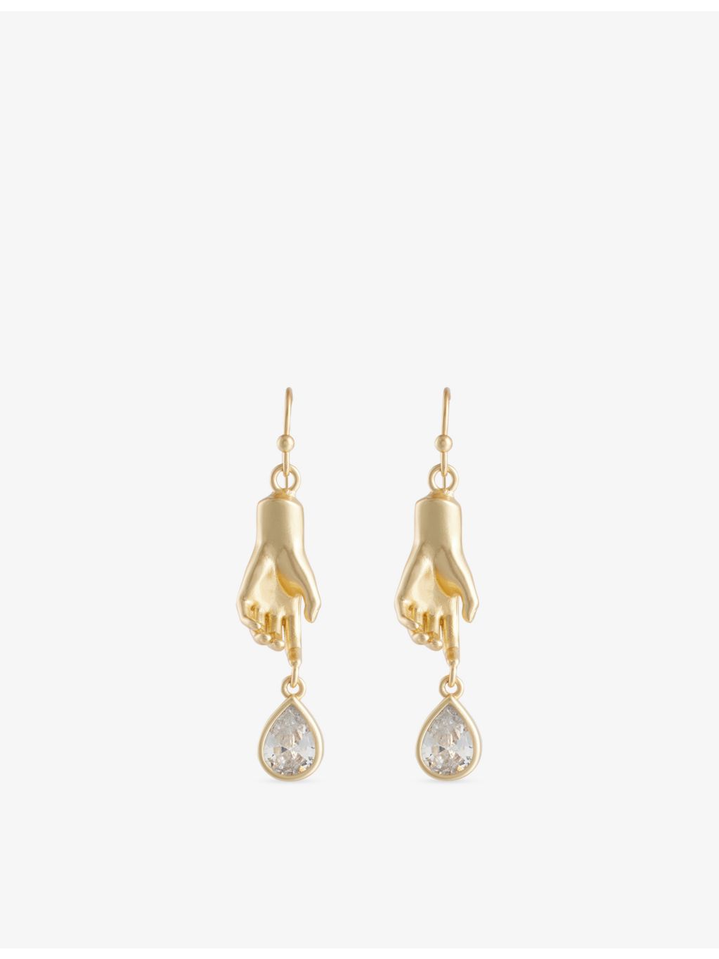 Paloma metal drop earrings with cubic zirconia - British product