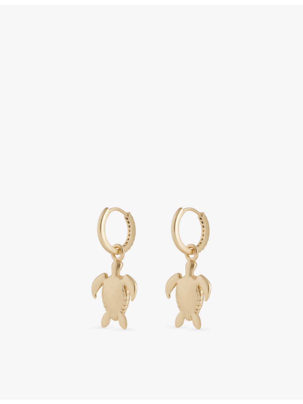 Oceanus sea turtle drop hoop earrings with cubic zirconia, UK version