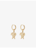 Oceanus sea turtle drop hoop earrings with cubic zirconia, UK version