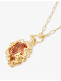 Oceanus T-Bar metal necklace with cubic zirconia crystal - British product