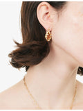 Panopea crystal metal drop earrings with cubic zirconia - British product