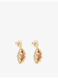 Panopea crystal metal drop earrings with cubic zirconia - British product