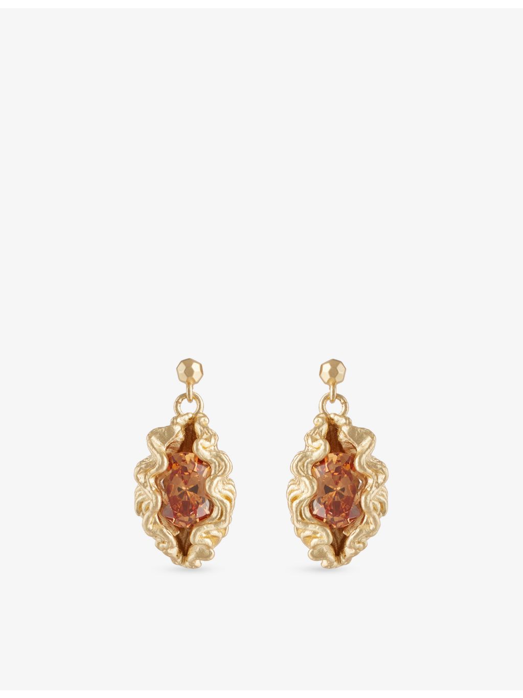 Panopea crystal metal drop earrings with cubic zirconia - British product