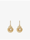 Oceanus seashell pearl drop hoop earrings 3cm - British product