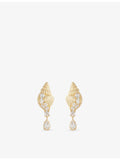 Marcenaria metal drop earrings cubic zirconia shell design, UK version