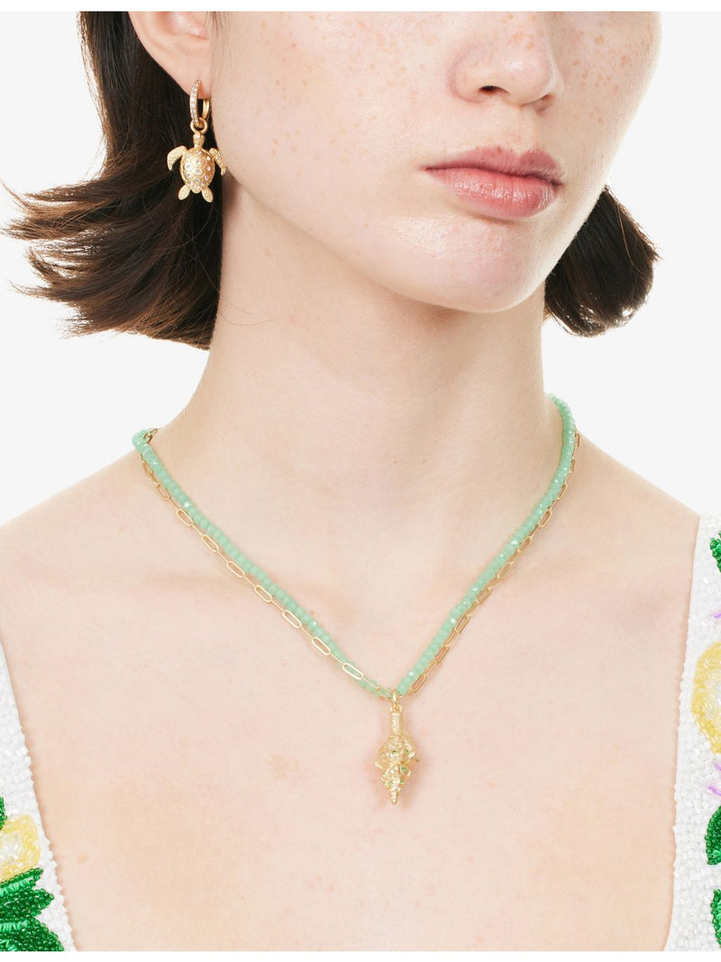 Oceanus shell pendant necklace with cubic zirconia, imported from the UK