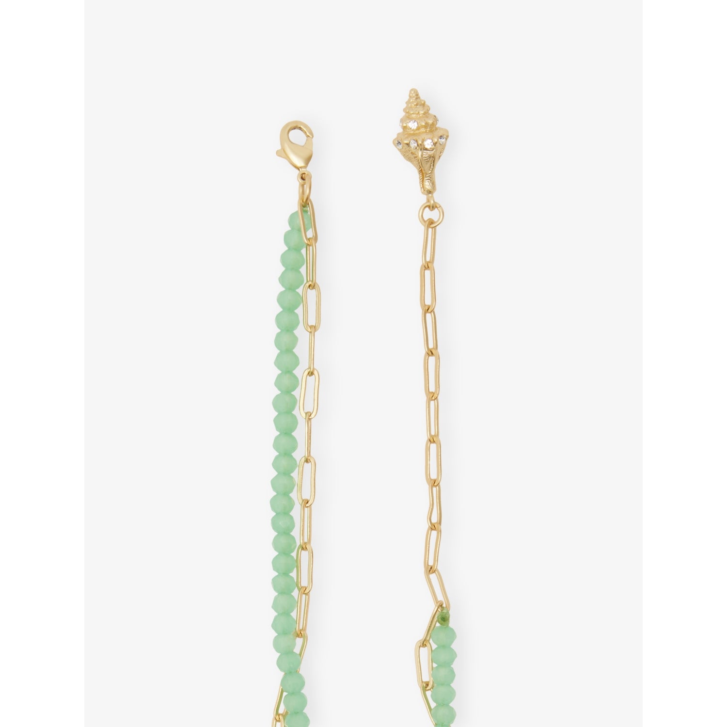 Oceanus shell pendant necklace with cubic zirconia, imported from the UK
