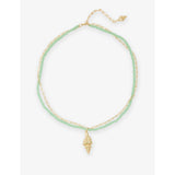 Oceanus shell pendant necklace with cubic zirconia, imported from the UK