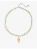 Oceanus shell pendant necklace with cubic zirconia, imported from the UK