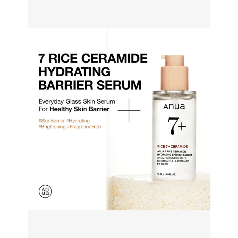 Anua 7 Rice Ceramide Hydrating Barrier Serum 50ml, UK version