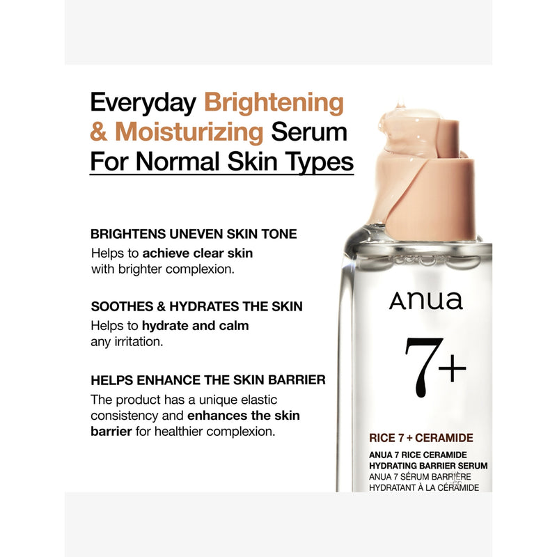Anua 7 Rice Ceramide Hydrating Barrier Serum 50ml, UK version
