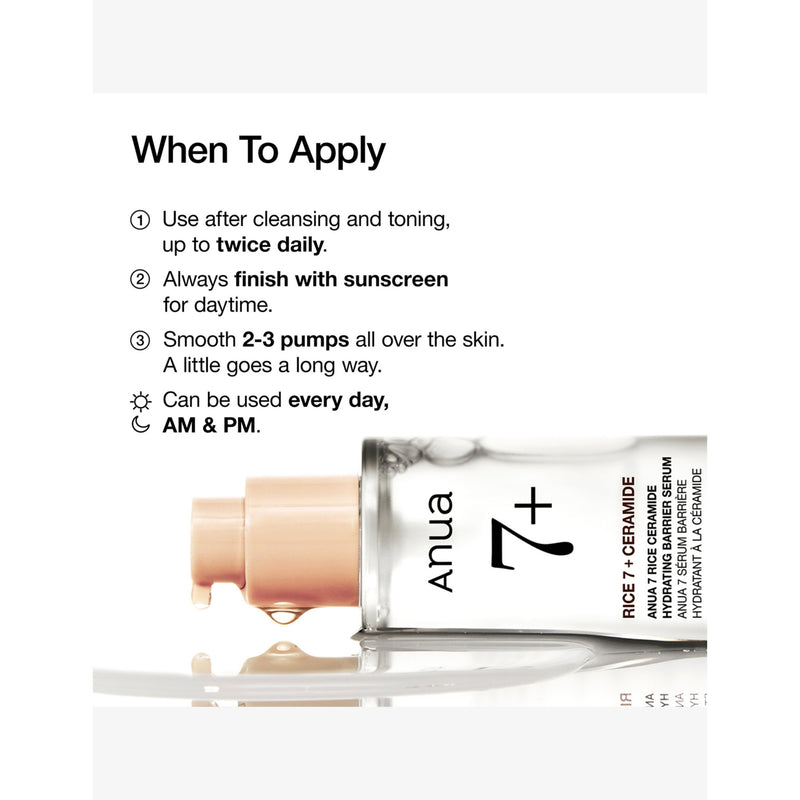 Anua 7 Rice Ceramide Hydrating Barrier Serum 50ml, UK version