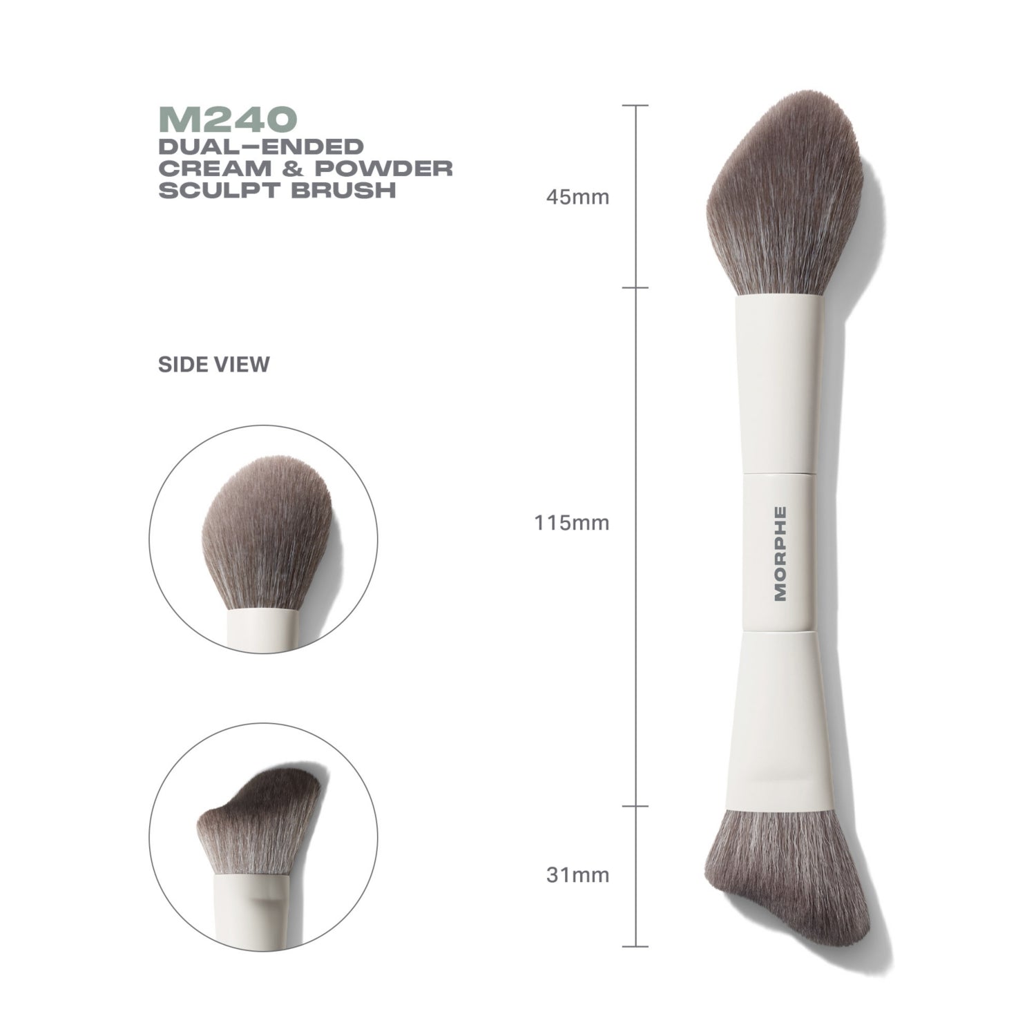 Morphe M240 dual-ended cream and powder sculpt brush, UK version