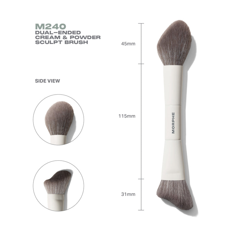 Morphe M240 dual-ended cream and powder sculpt brush, UK version