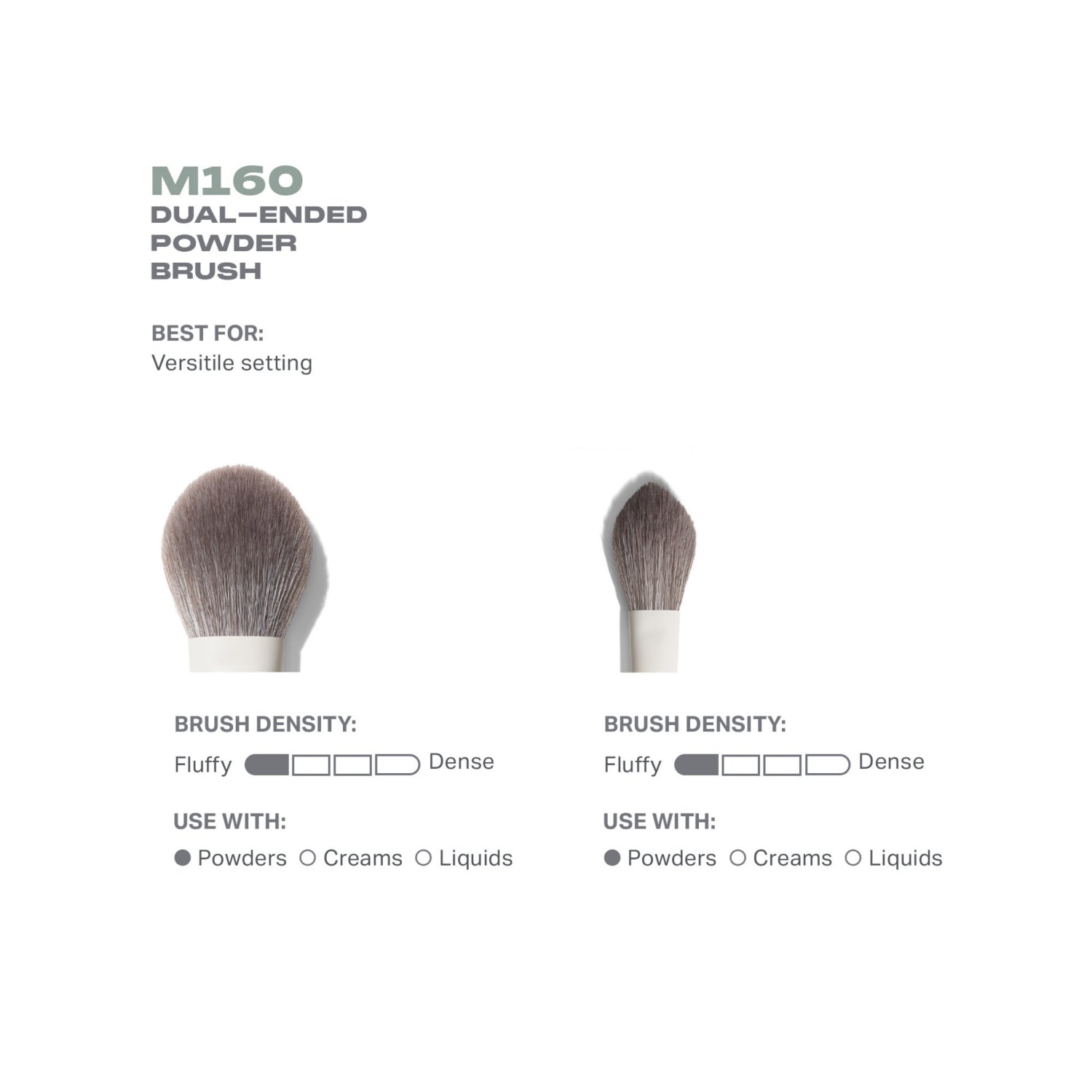 Morphe M160 Dual-Ended Powder Brush, imported from the UK