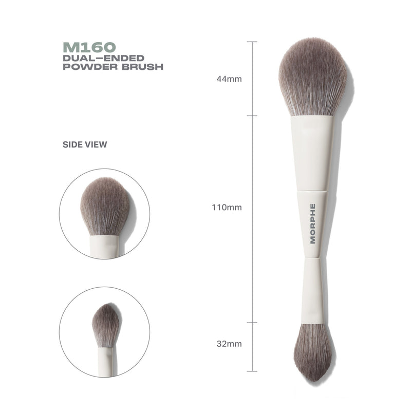 Morphe M160 Dual-Ended Powder Brush, imported from the UK