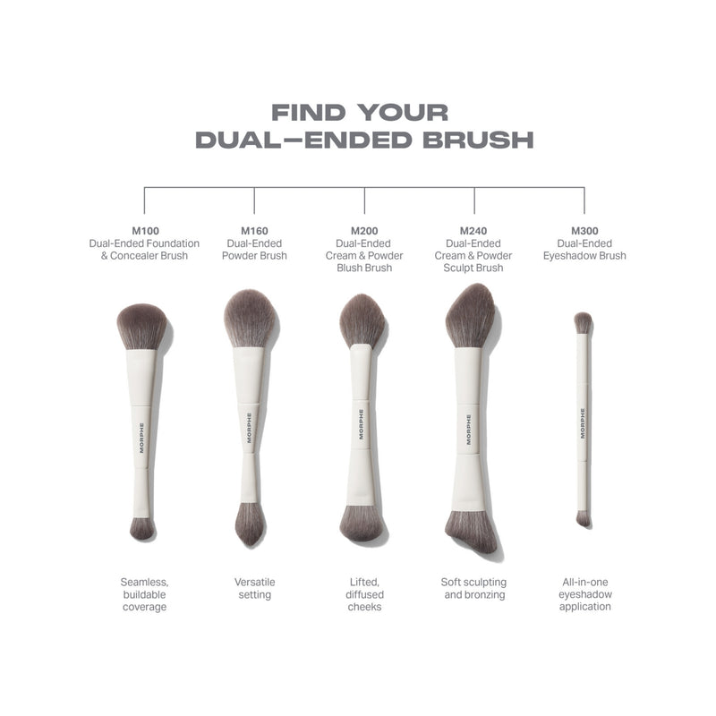 Morphe M160 Dual-Ended Powder Brush, imported from the UK