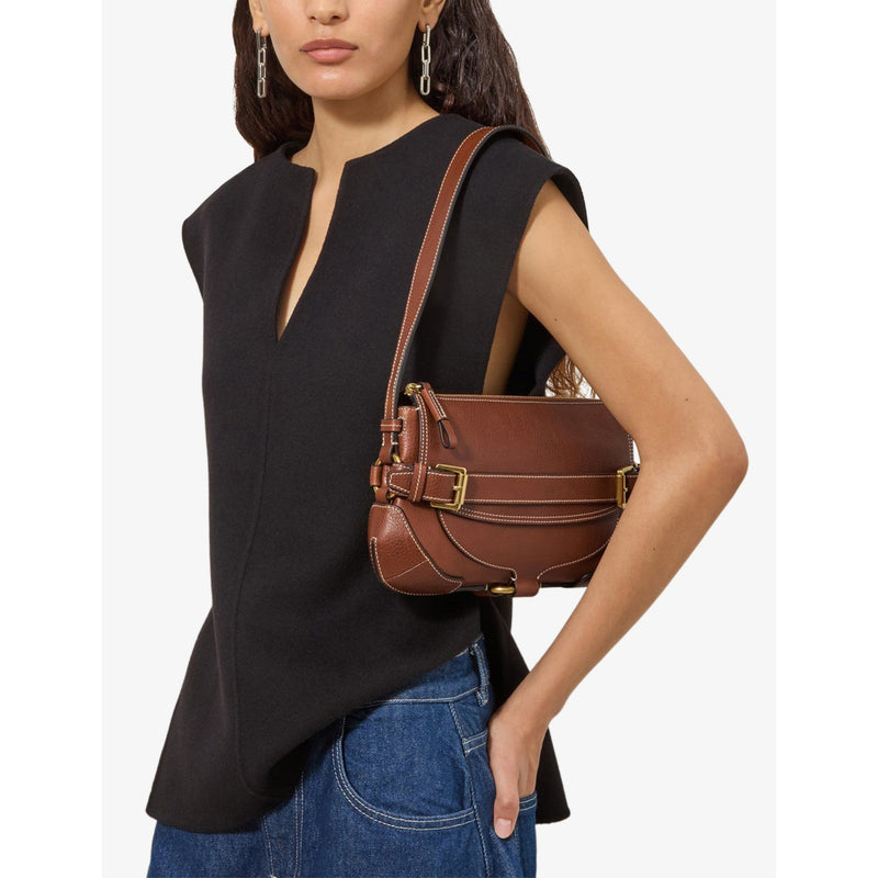 Mulberry Lennox buckle-embellished leather shoulder bag, imported from the UK