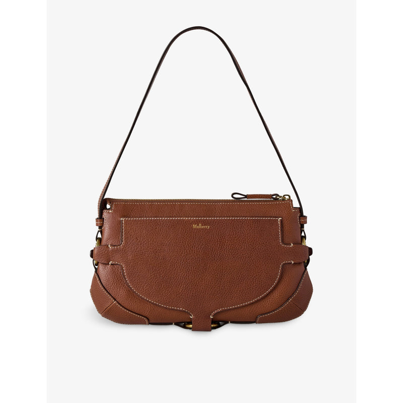 Mulberry Lennox buckle-embellished leather shoulder bag, imported from the UK